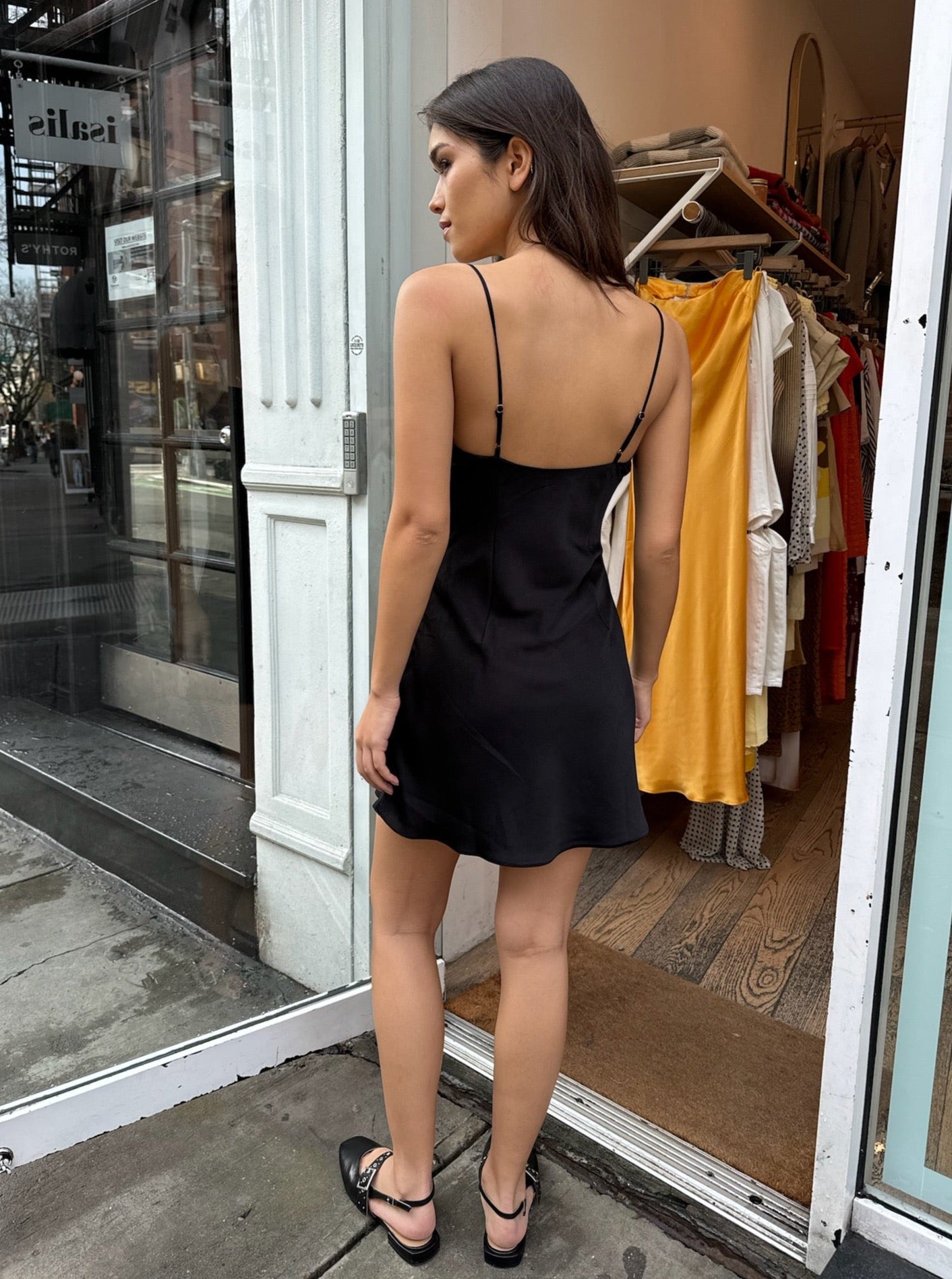 Alina Tank Mini Dress in Black