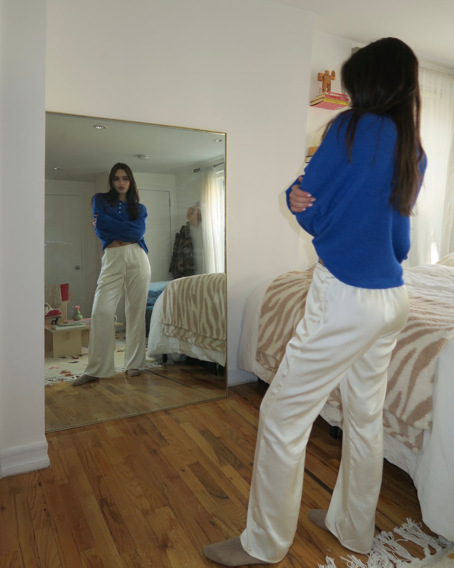 Jenna Silky Pants in Cream