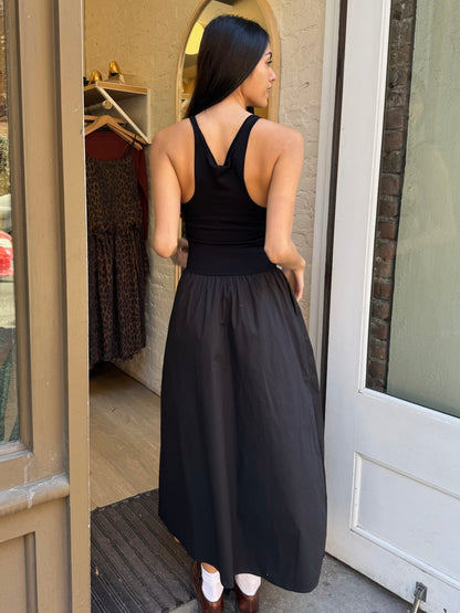 Faye Tank Maxi Dress in Noir