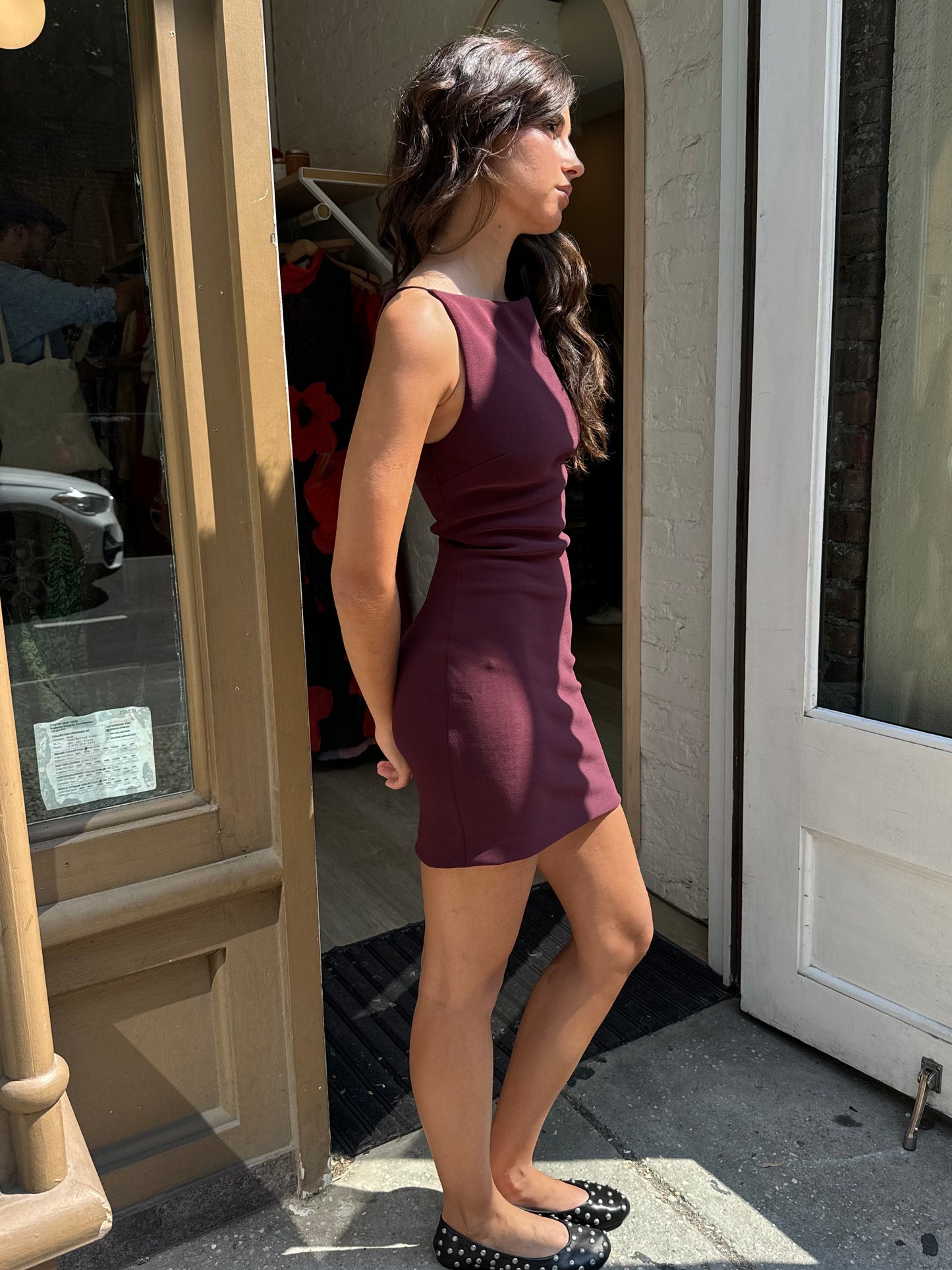 Clover Mini Dress in Plum