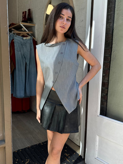 Ariana Asym Vest in H.Grey