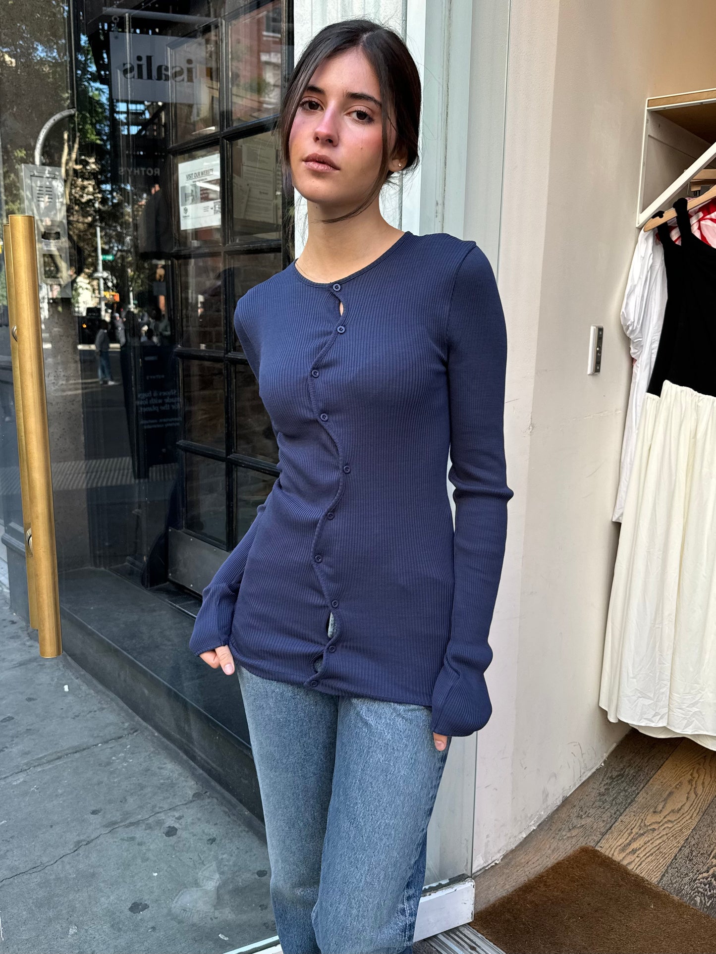 Claire Seamless Cardigan in Navy