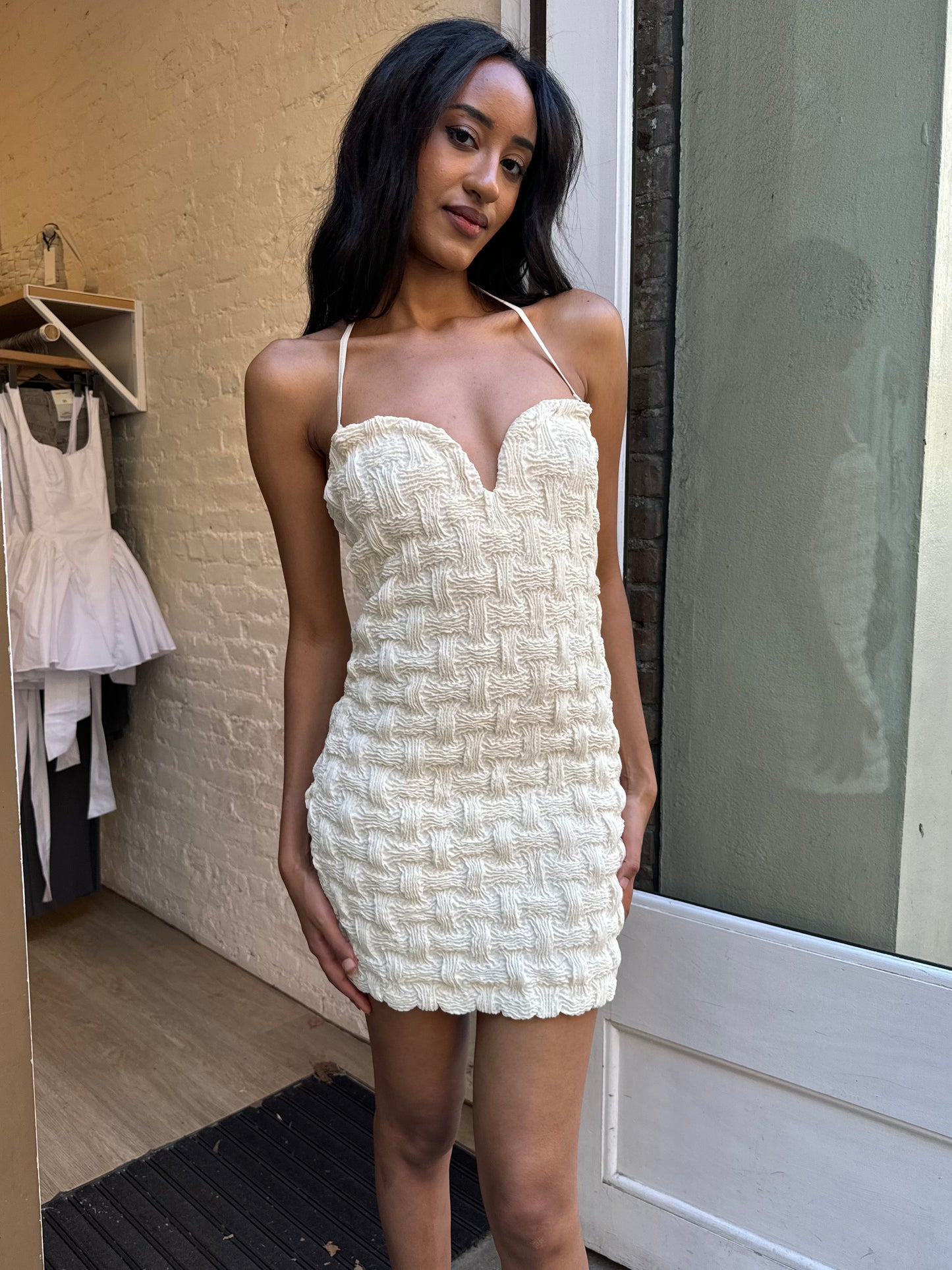 Jannika Mini Dress in Creme