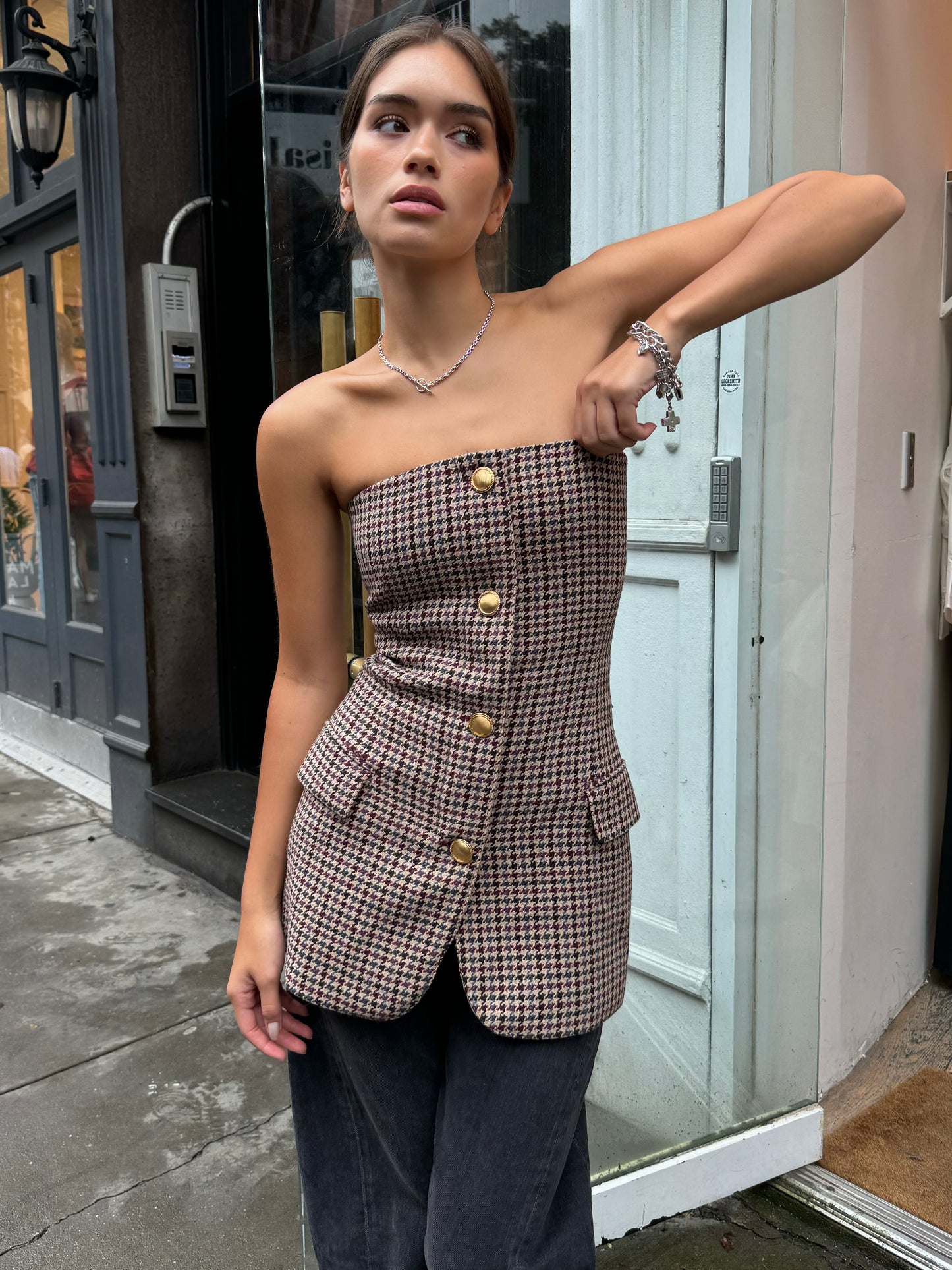 Spencer Blazer Top in Oxblood