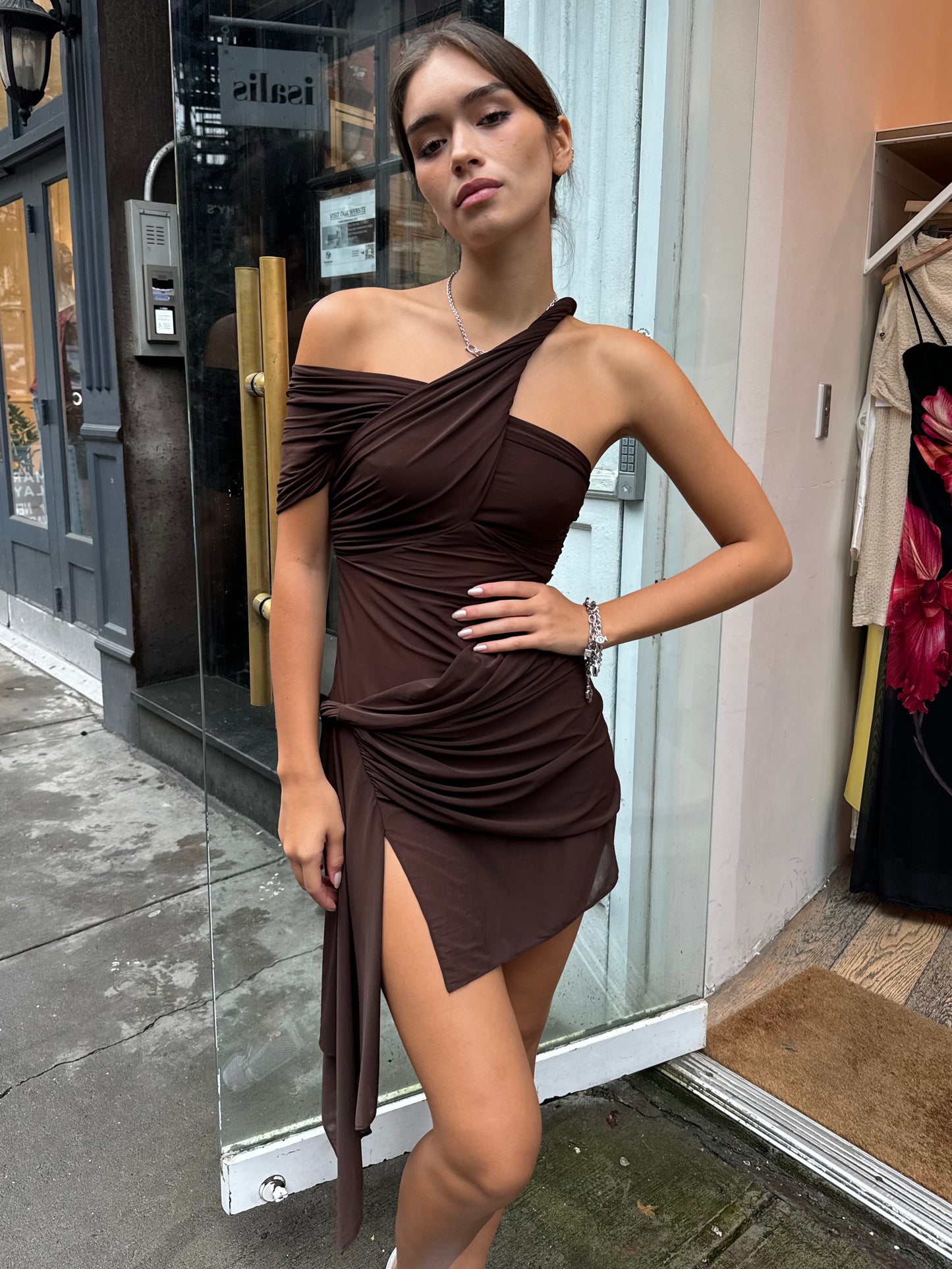 Izel Dress in Chocolate Brown