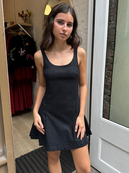 Paulina Pleated Dress in Black