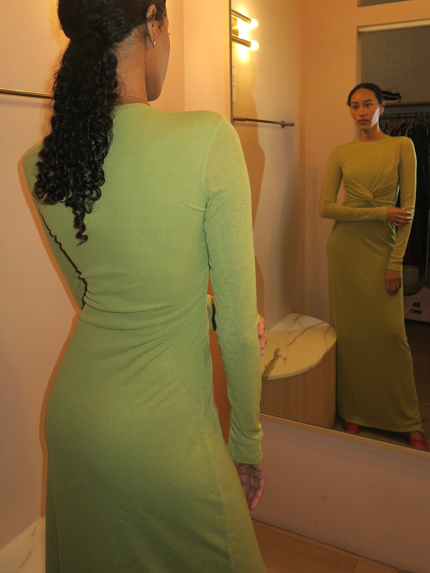 Rozal Dress in Pistachio Green