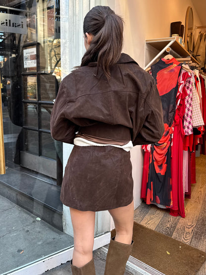 Mira Belted Mini Skort in Brown