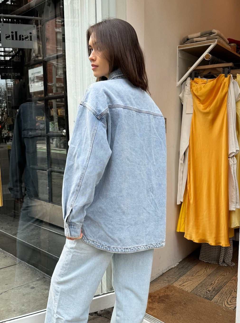 Hollis Denim Shacket in Light Blue