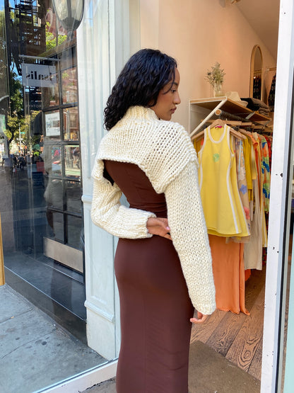 Mabel Crop Sweater in Cream