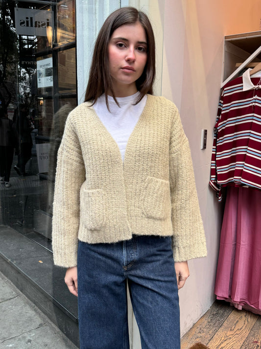 Alpaca Sweater Jacket in Butter