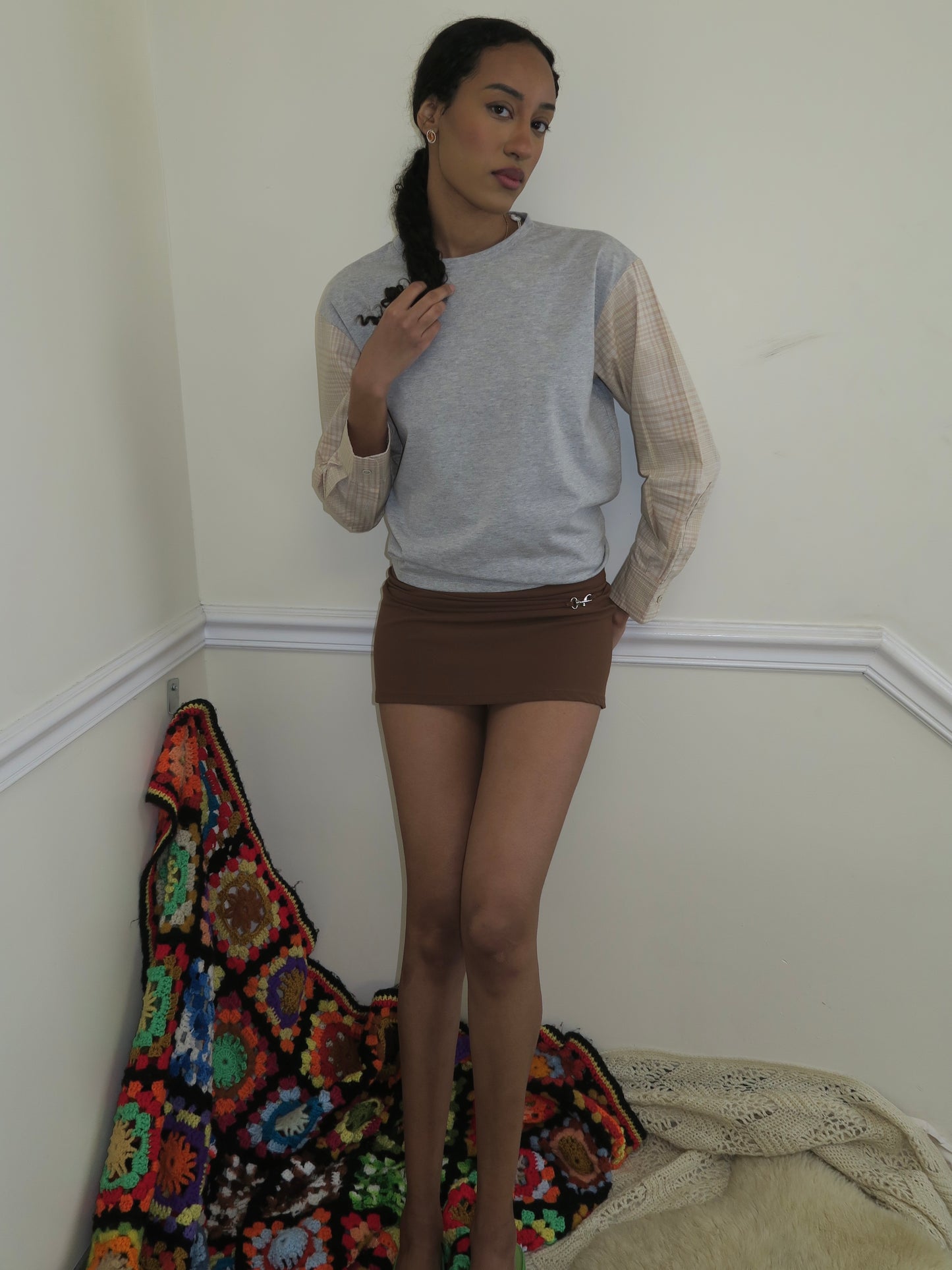 Carolina Mini Skirt in Brown