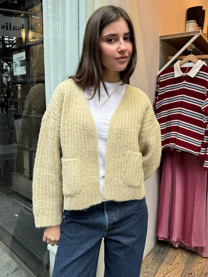 Alpaca Sweater Jacket in Butter