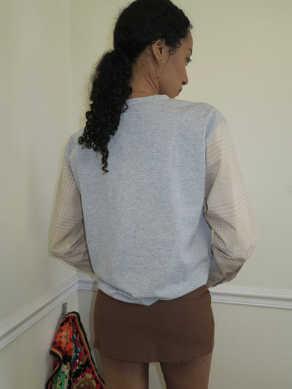 Riveria Long Sleeve T-Shirt in Grey Brown