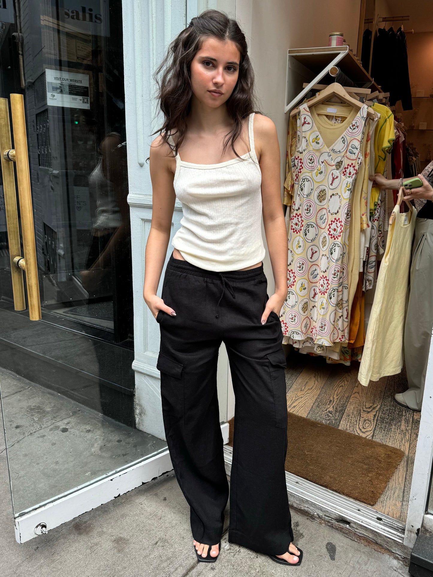 Tess Linen Pants in Black