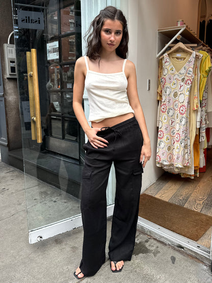 Tess Linen Pants in Black