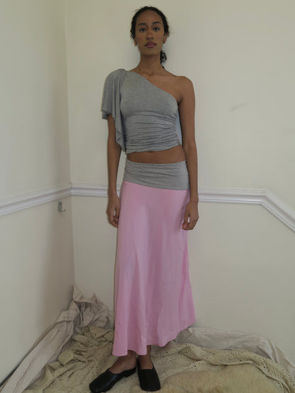 Summer Maxi Skirt in Pink Grey