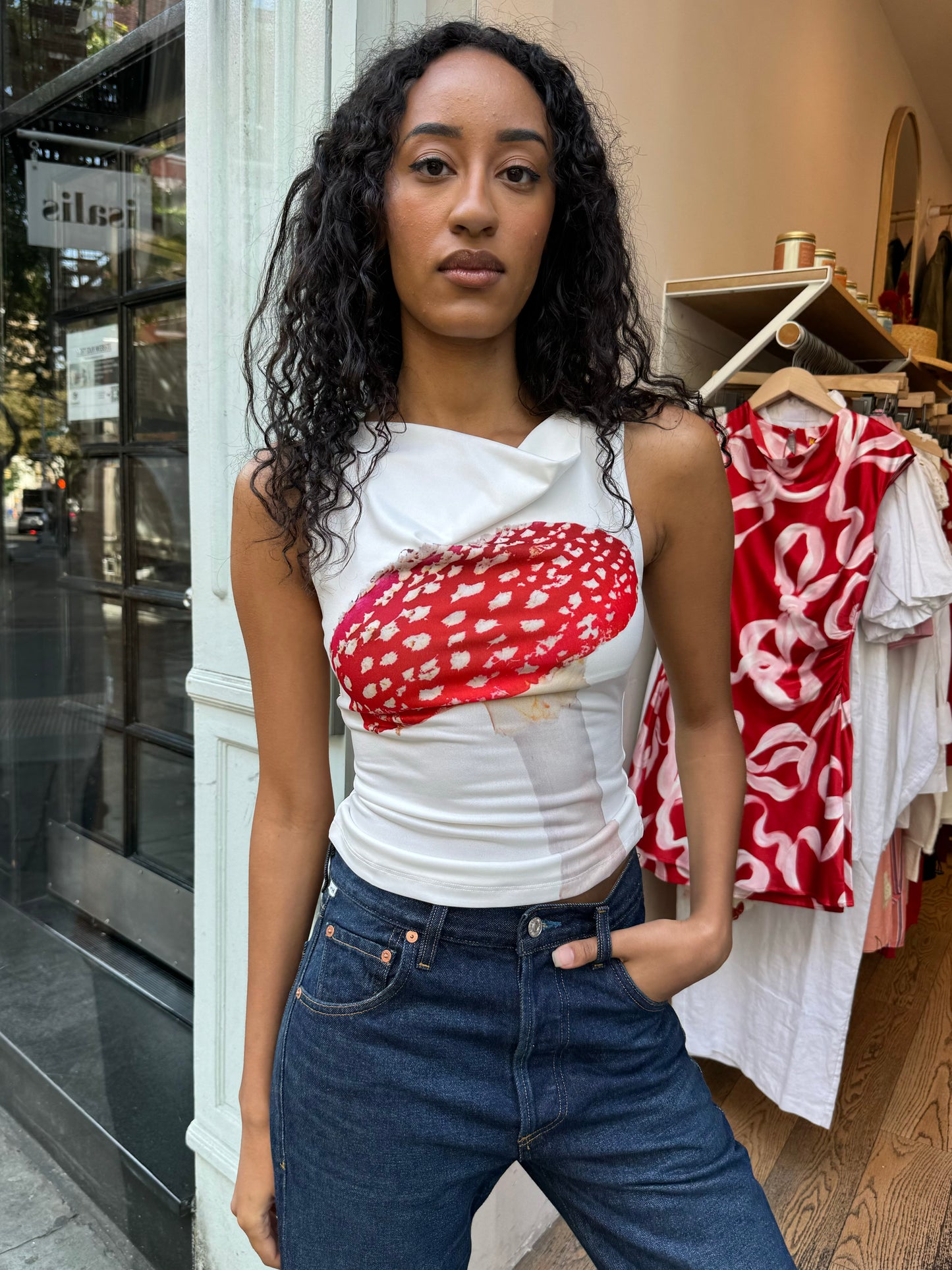 Simone Top in Mushroom