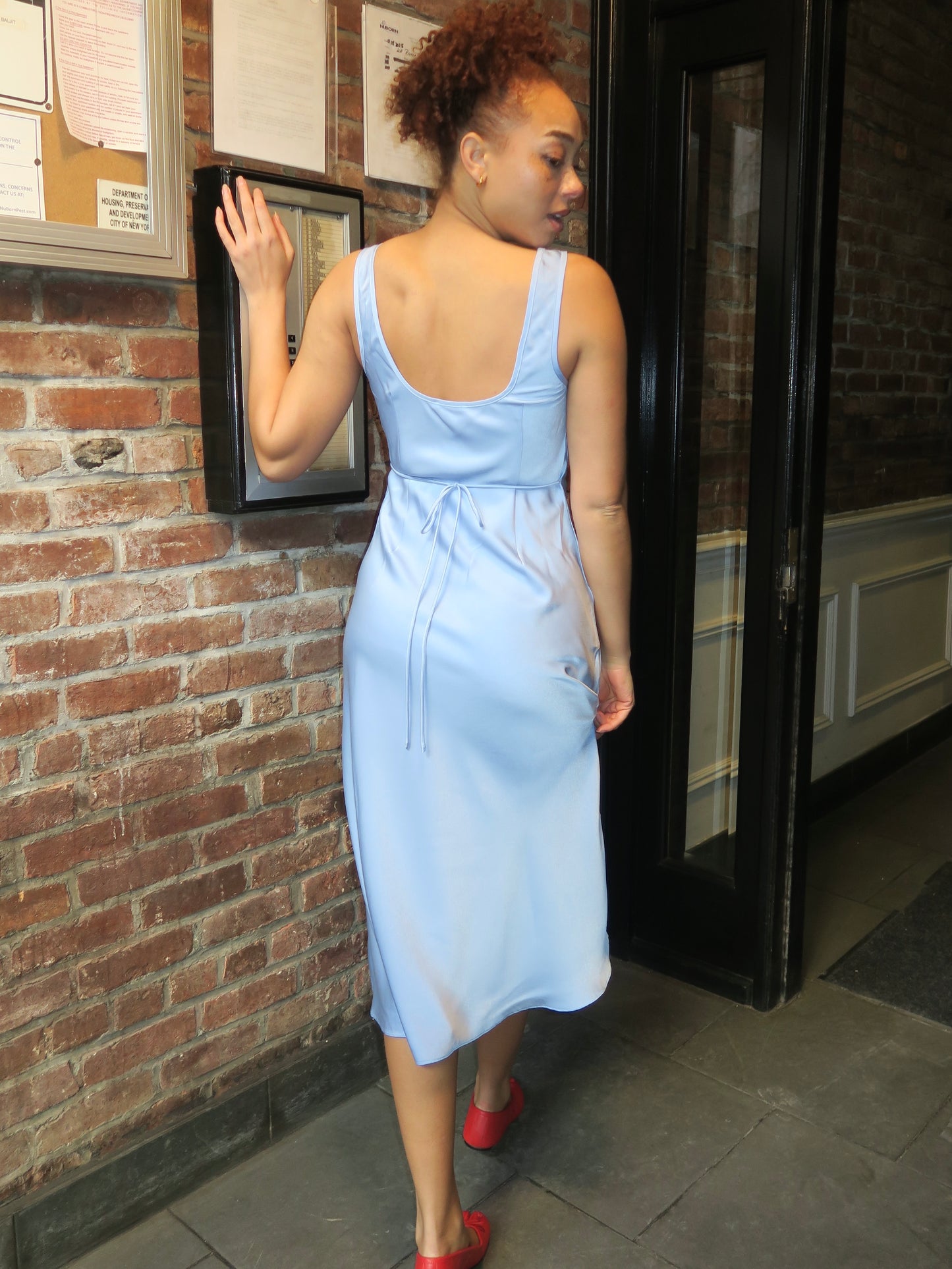 Sabrina Dress in Chambray