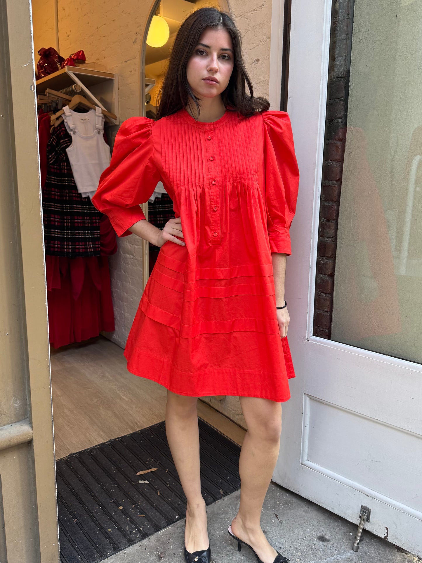 Sidney Dress in Red Orange