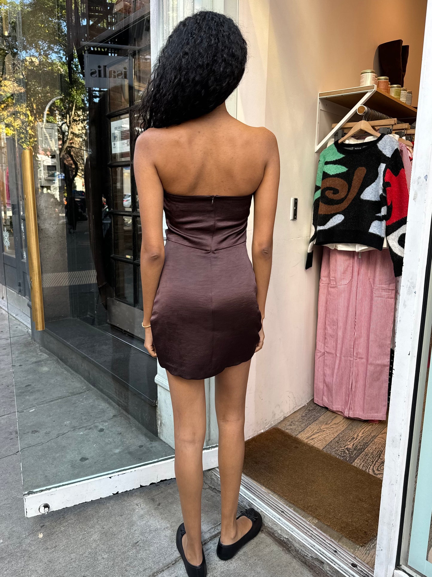 Symone Strapless Mini Dress in Dark Chocolate