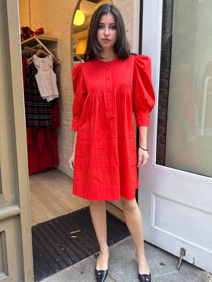 Sidney Dress in Red Orange