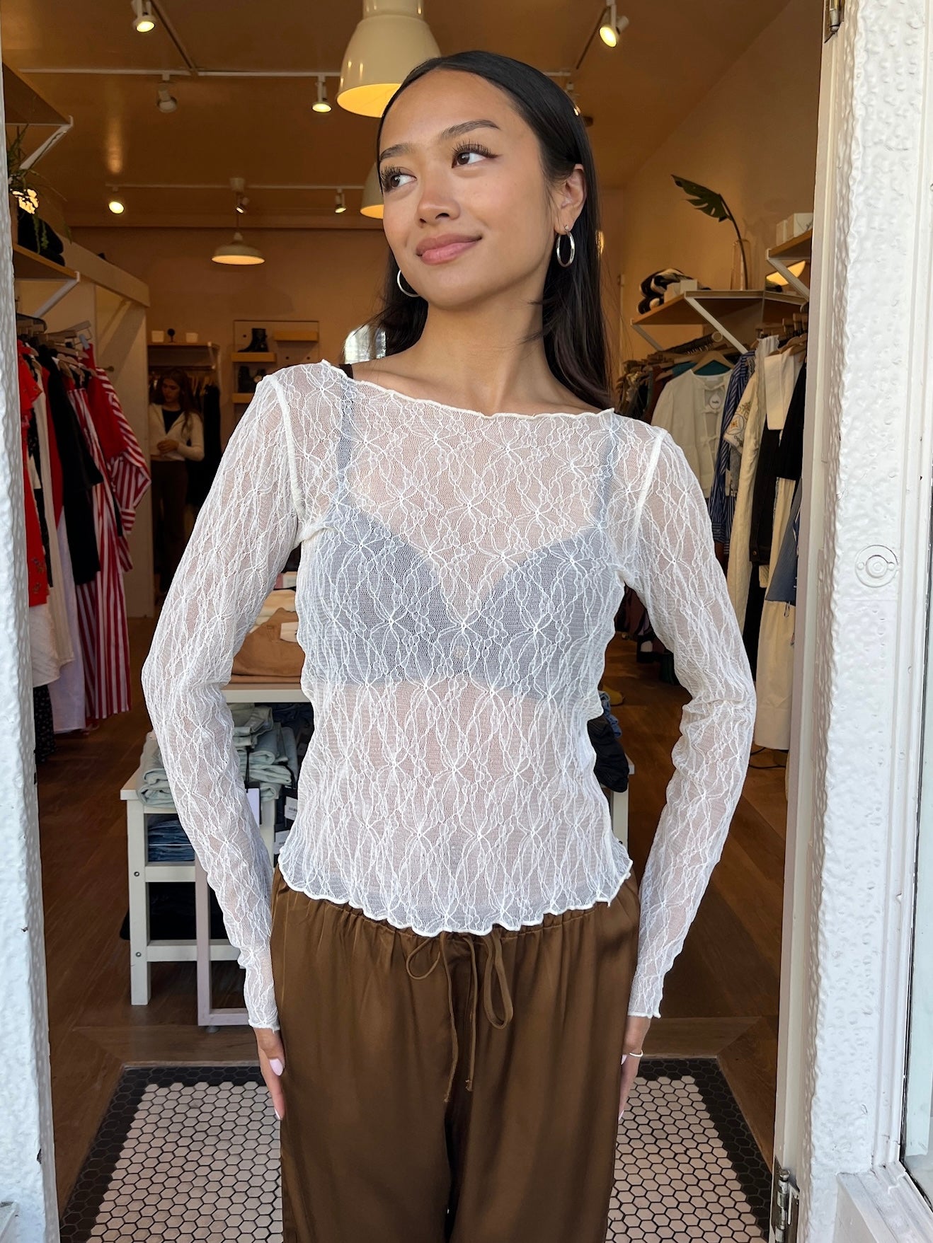 Cyndia Lace Top in Cream