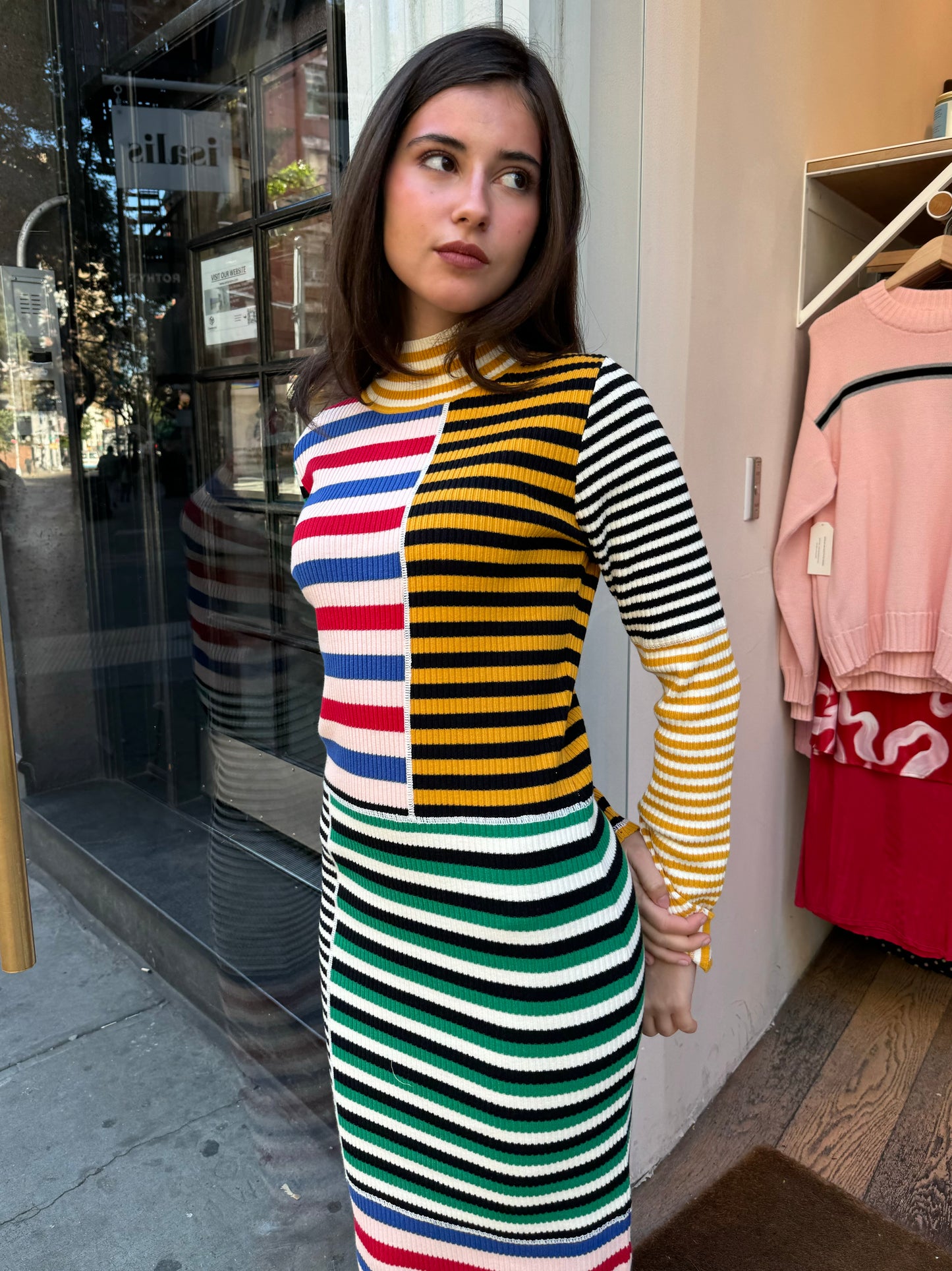 Cecil Dress in Multi Stripe