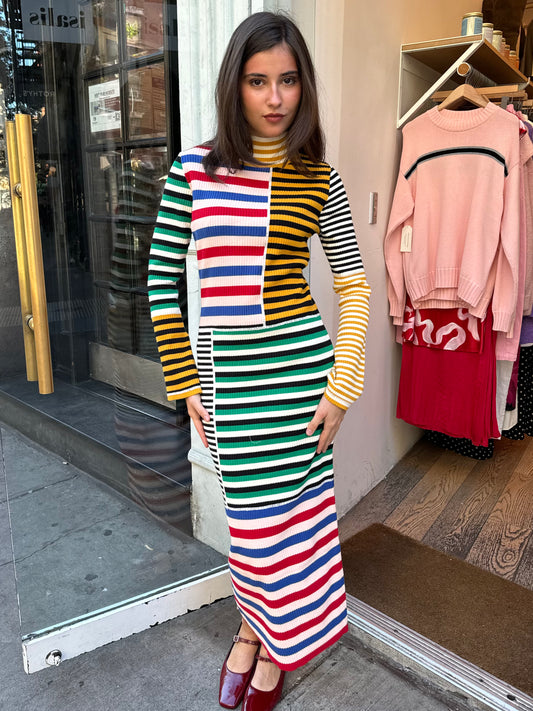 Cecil Dress in Multi Stripe