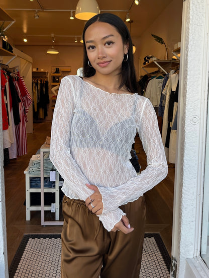 Cyndia Lace Top in Cream