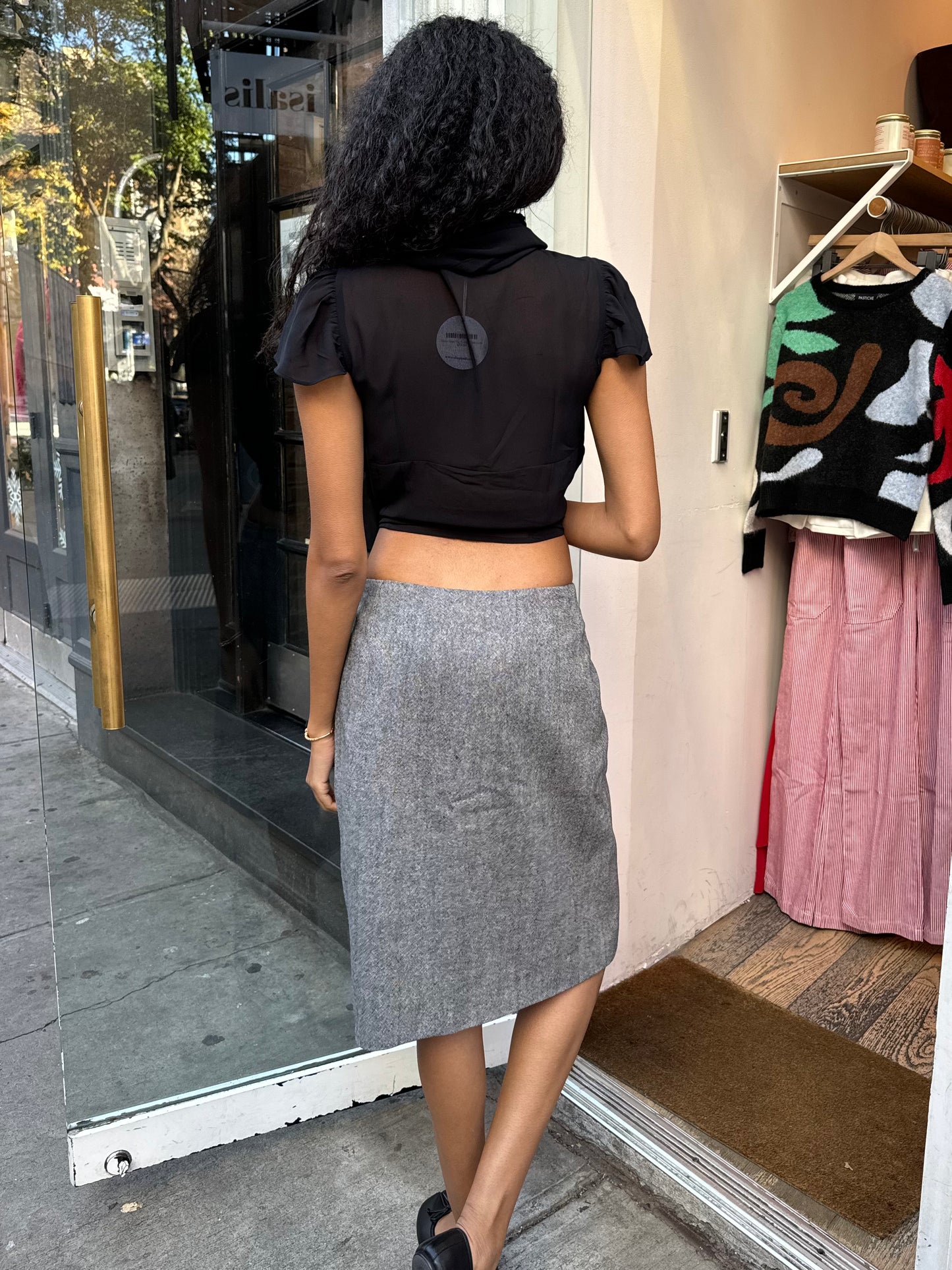 Ayen Midi Skort in Charcoal