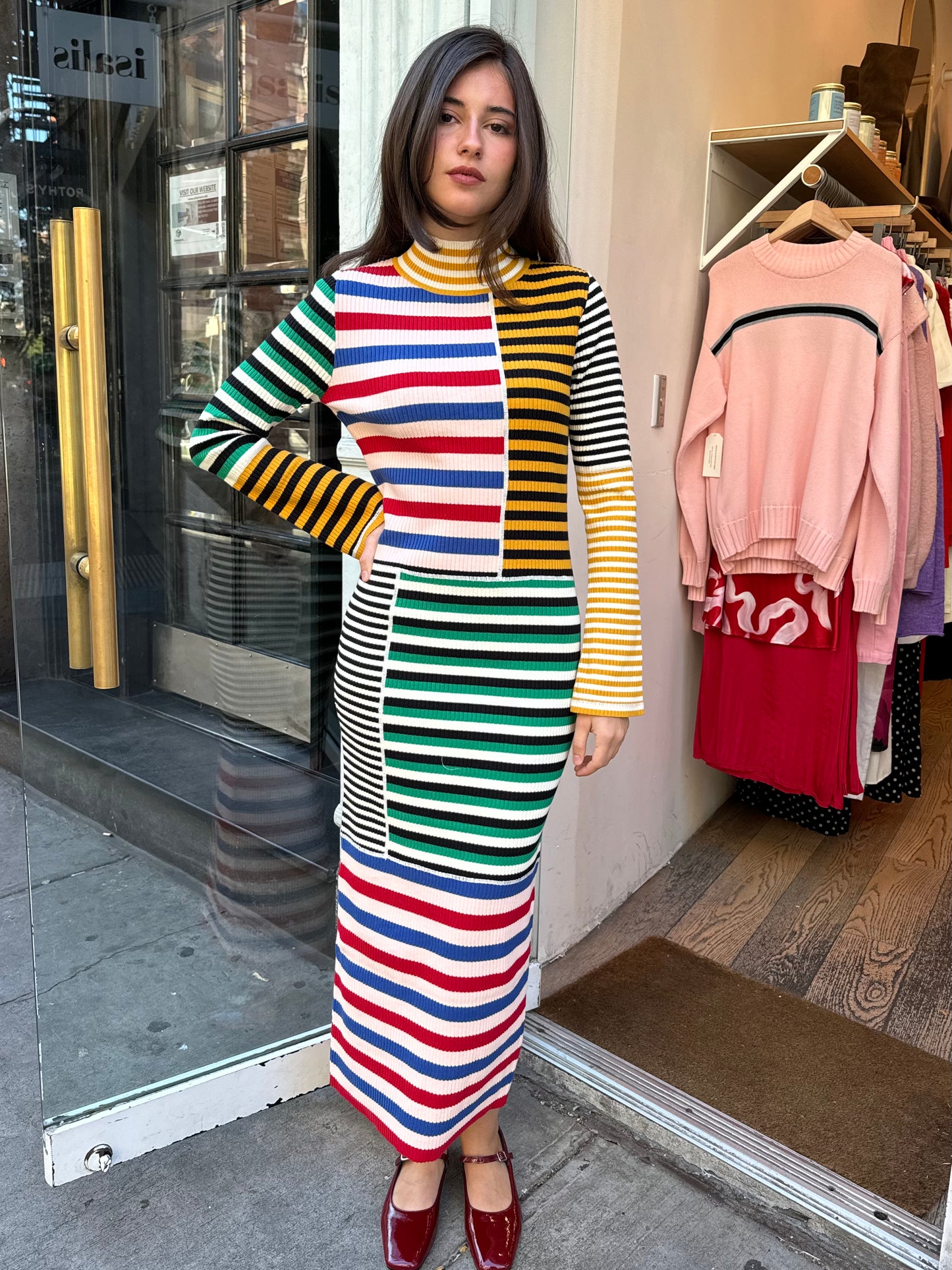 Cecil Dress in Multi Stripe