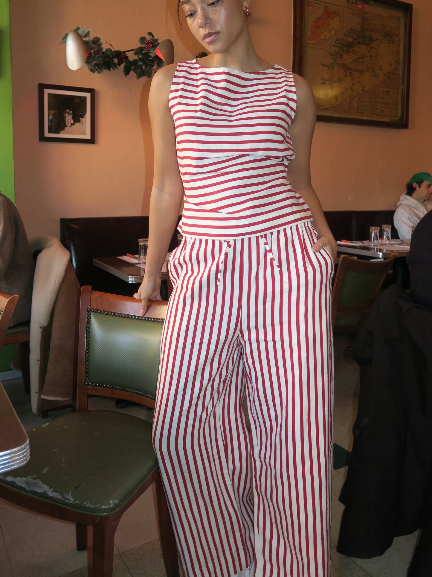 Jones Pant in Breton Stripe Red