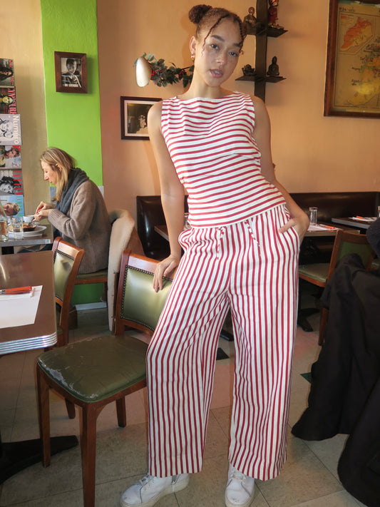 Jones Pant in Breton Stripe Red