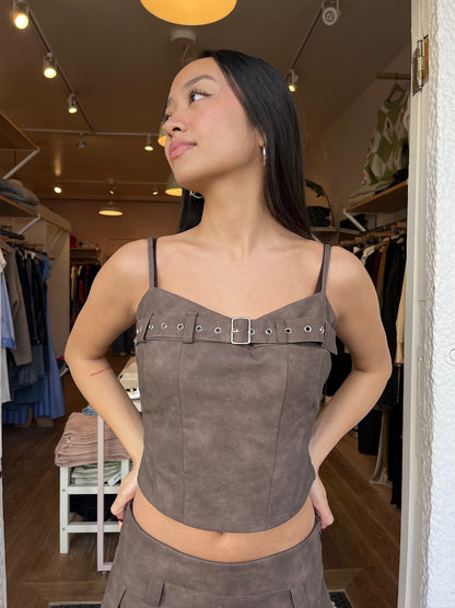 Millan Buckle Top in Mocha