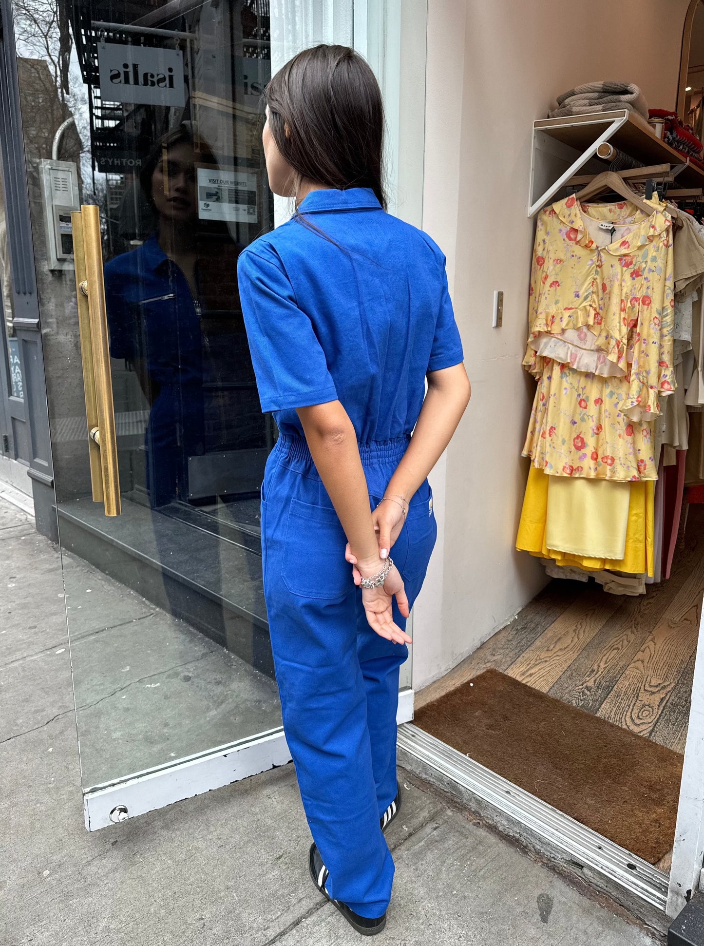 Danny Short Sleeve Boilersuit in Cobalt