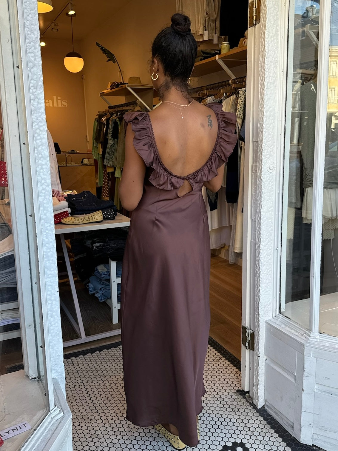 Abigail Maxi Dress in Brown