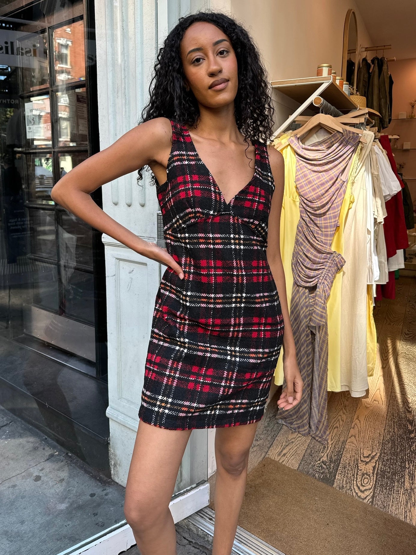 Marion Dress in Red Plaid