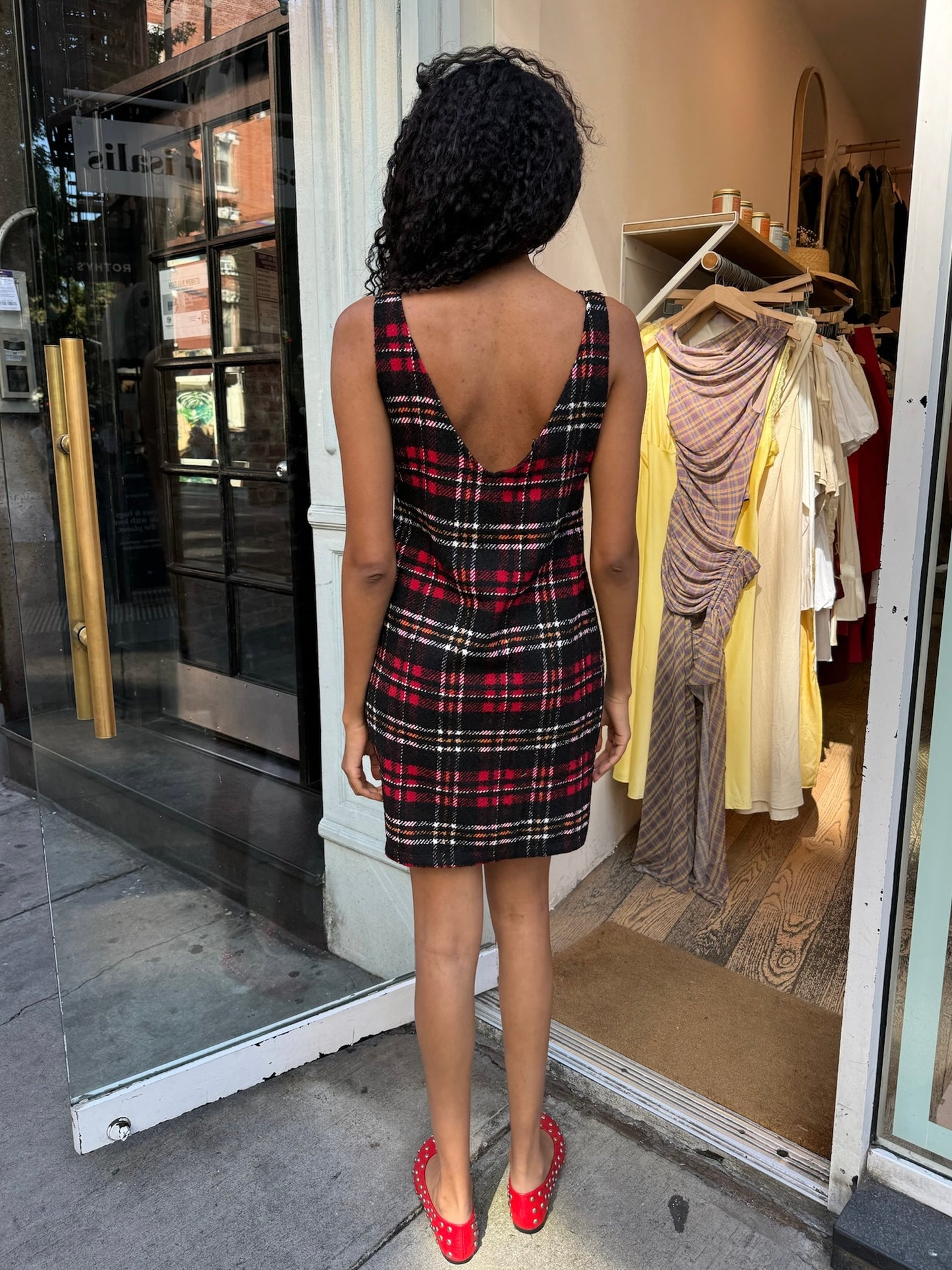 Marion Dress in Red Plaid