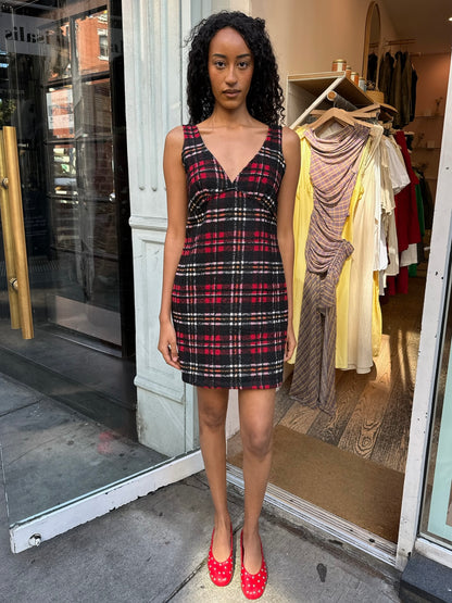 Marion Dress in Red Plaid