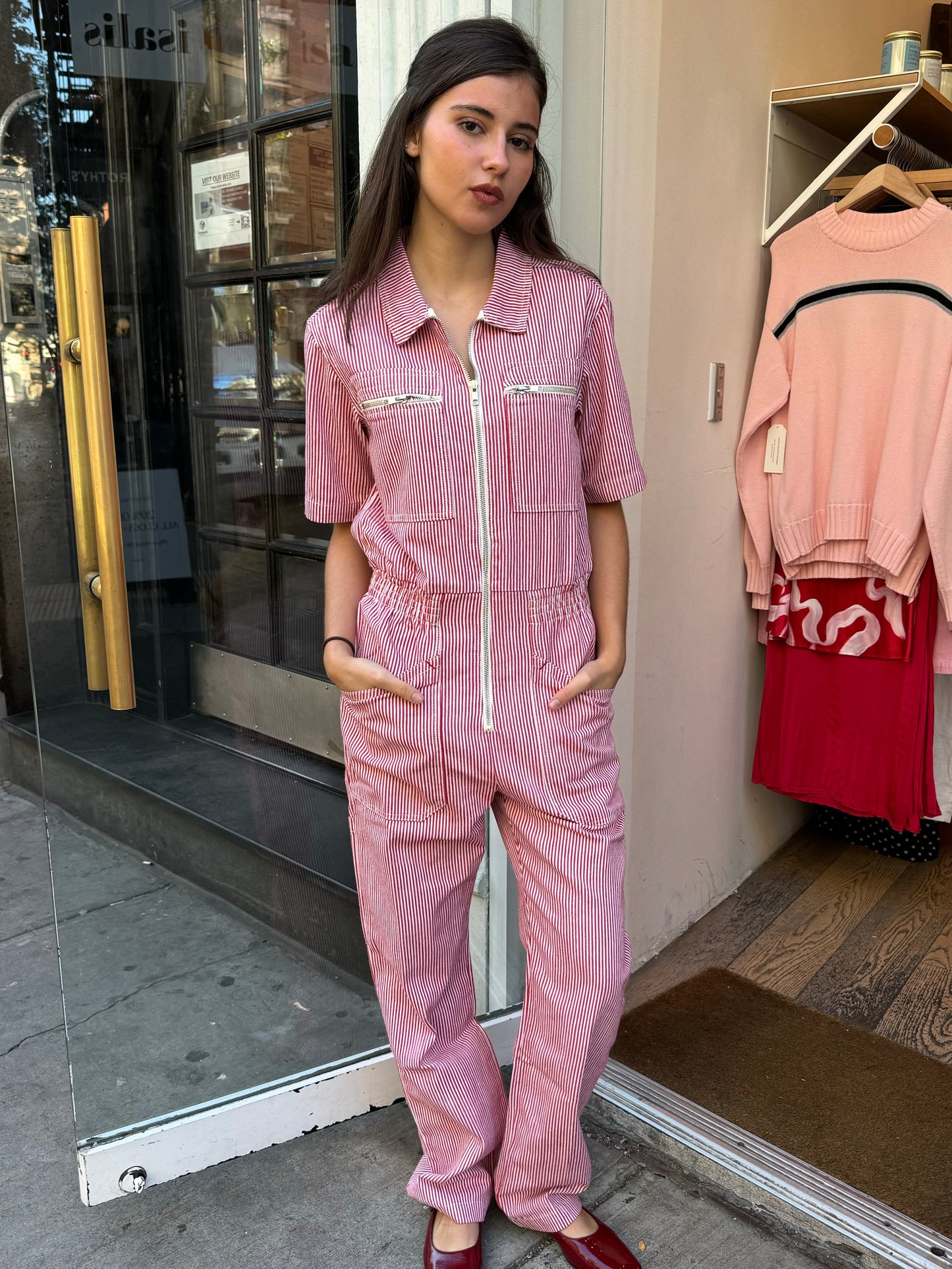 Danny SS Boilersuit in Red Stripe