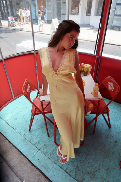 DuSol Lace Maxi Dress in Yellow