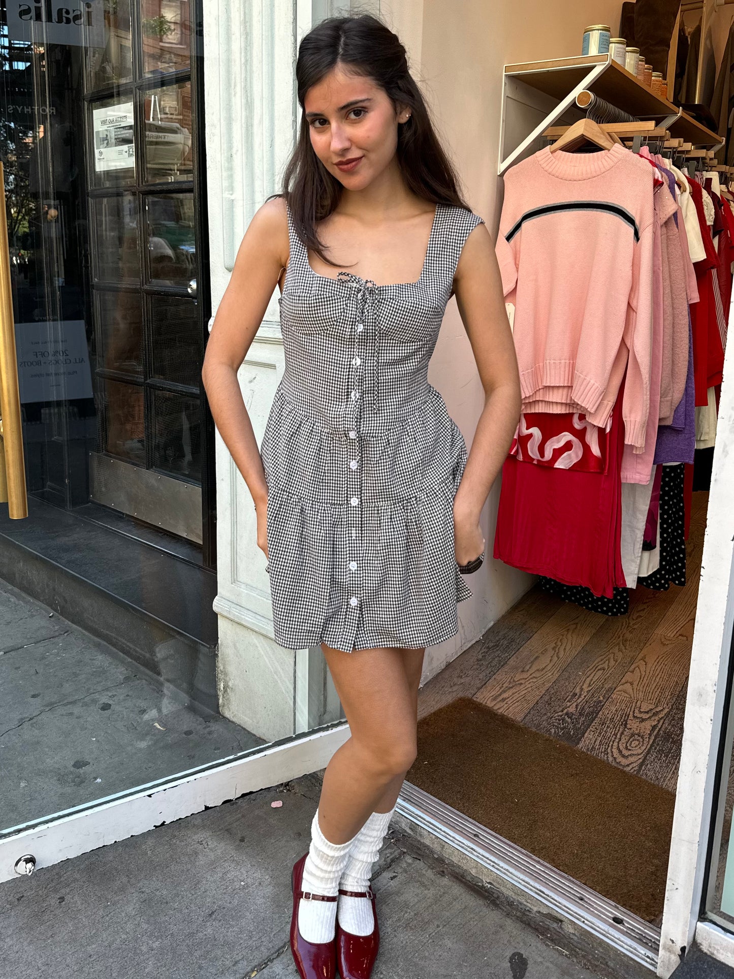 Mazzy Mini Dress in Checkered