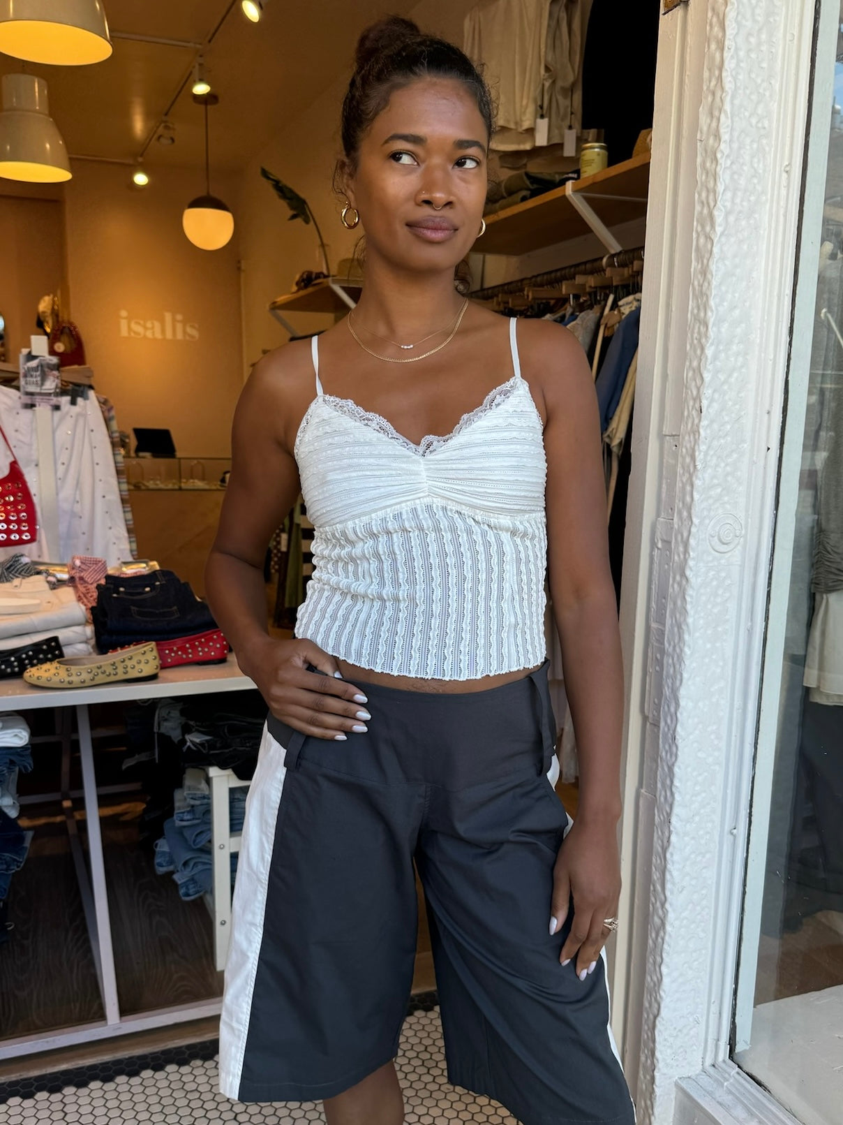 Aloe Lace Tank in Cream