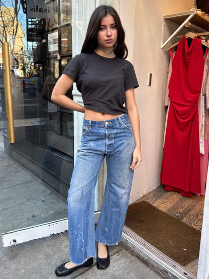 High Rise Wide Leg Crop in Indigo