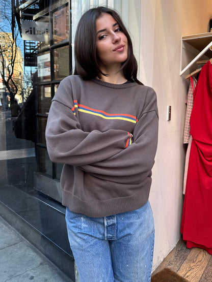 I Can't Believe It's Not Vintage Crewneck in Athletic Stripe