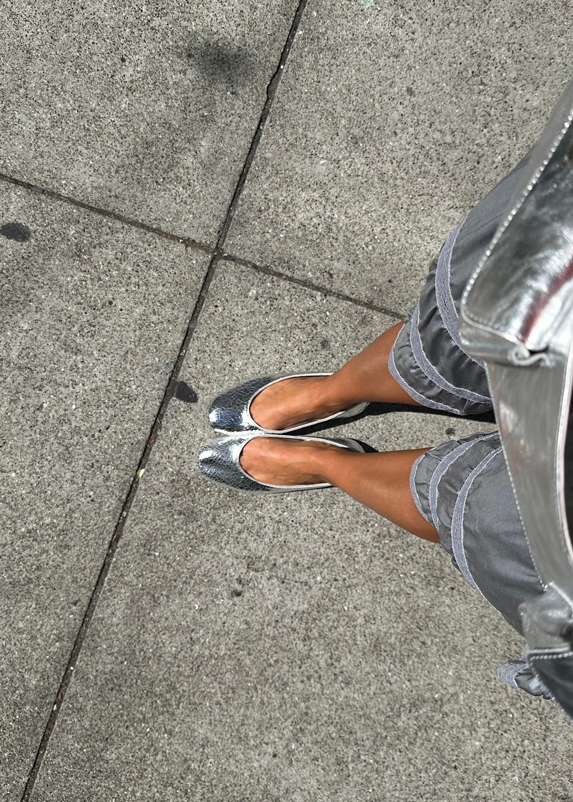 Bailarina Flats in Silver