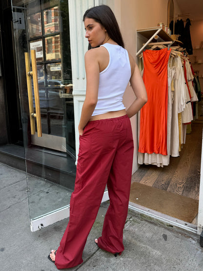 Portal Poplin Pants in Merlot