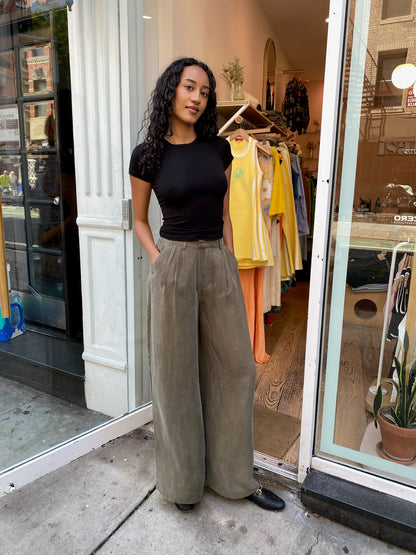 Frankie Pants in Steel Olive