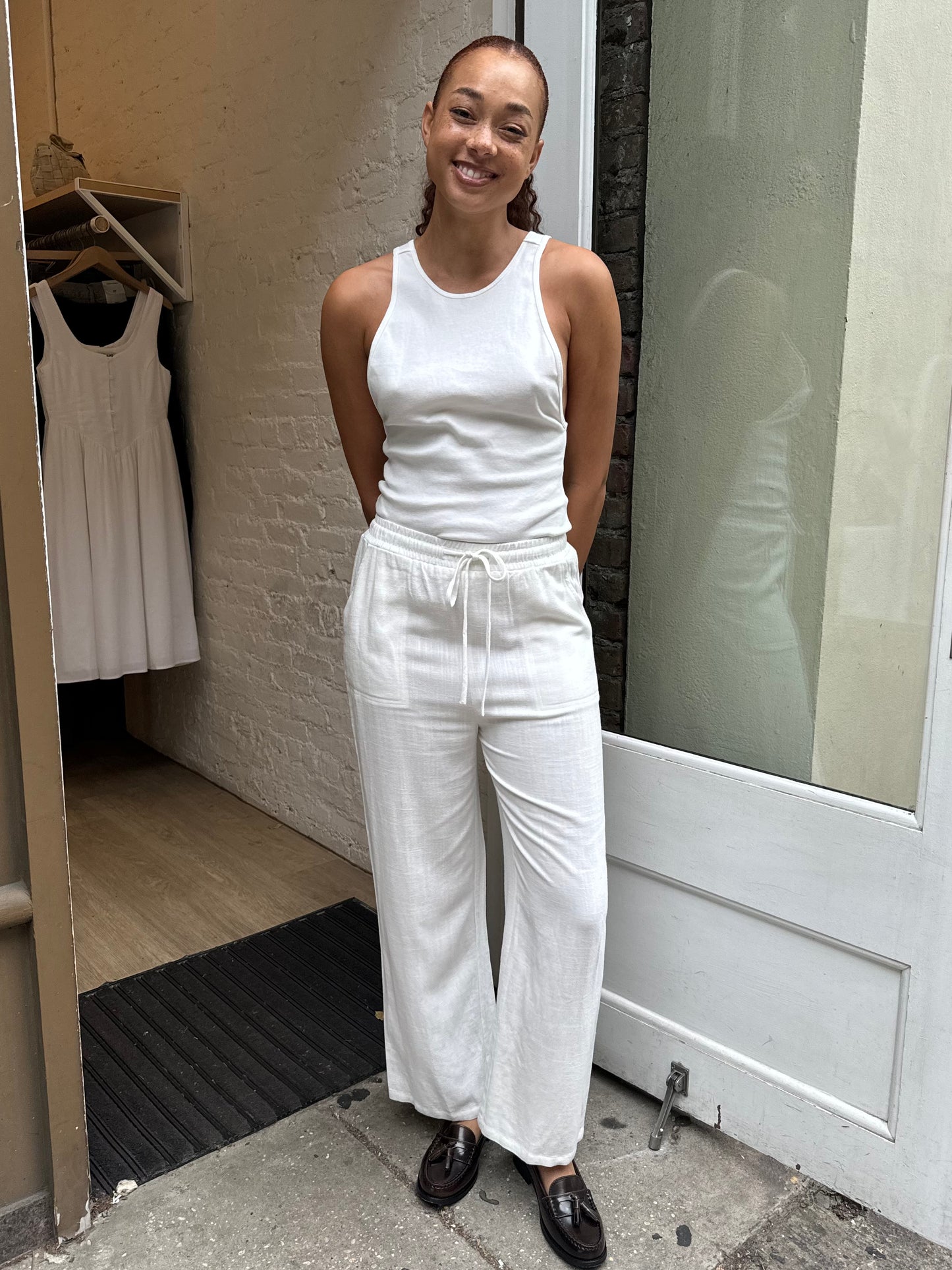 Asher Linen Pants in White